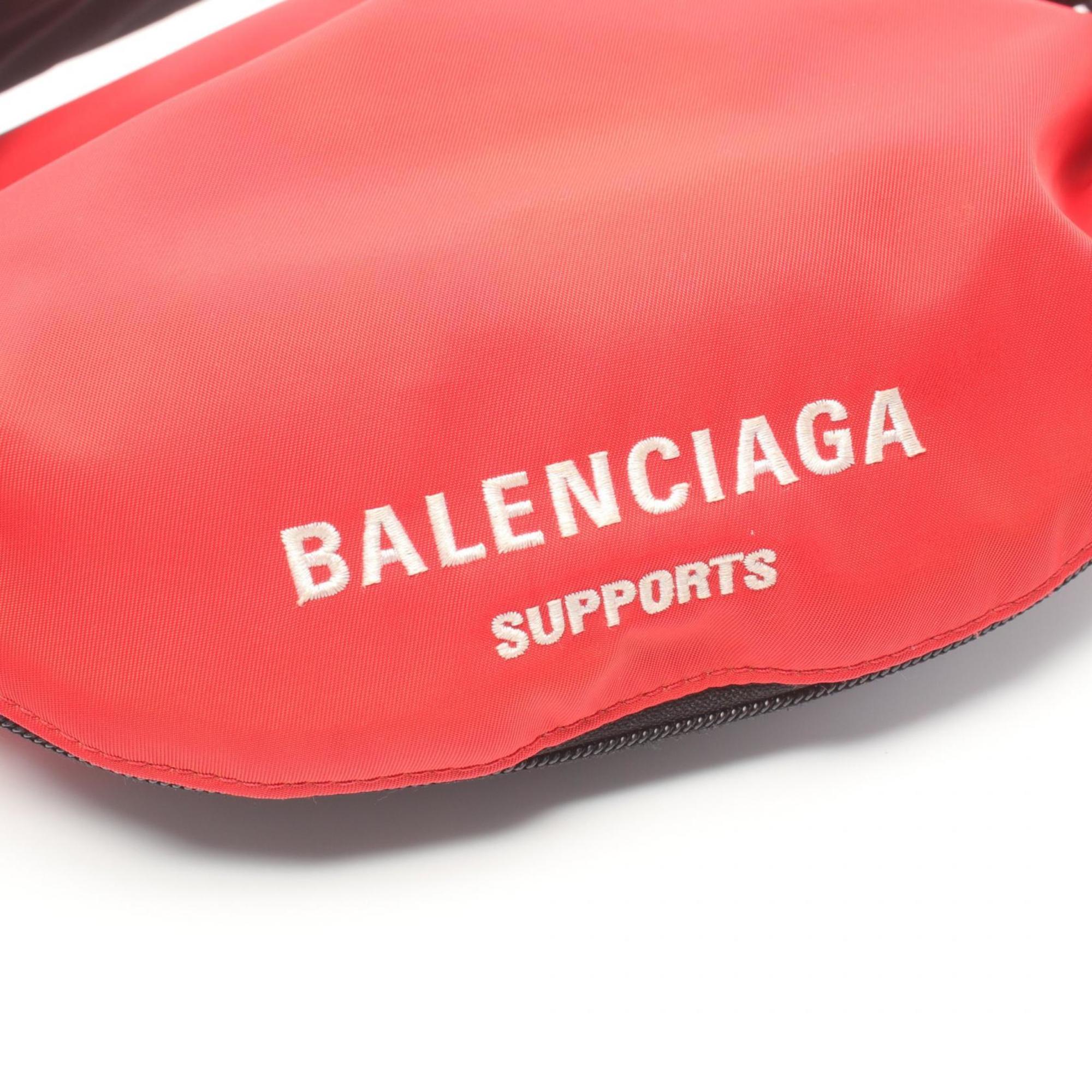 BALENCIAGA WORLD FOOD PROGRAMME Waist Bag Body Nylon Men Women Red 539522