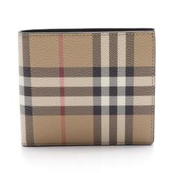 Burberry Bi-fold Wallet Coated Canvas Men's Brown Black Multicolor 8084174