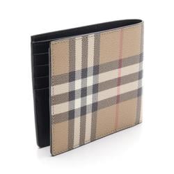 Burberry Bi-fold Wallet Coated Canvas Men's Brown Black Multicolor 8084174