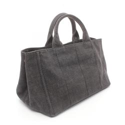 PRADA CANAPA Tote Bag Denim Women's Grey 1BG642