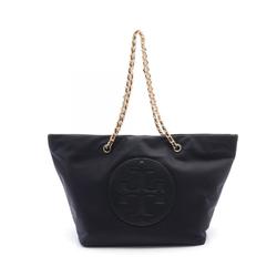 Tory Burch ELLA Tote Bag, Nylon and Leather, Women's, Black, 152313001