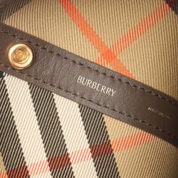 Burberry Check Shoulder Bag Canvas Leather Women's Beige Brown Multicolor 8094145