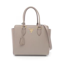 PRADA SAFFIANO + SOFT C Handbag Bag Saffiano Leather Women's Beige 1BA113