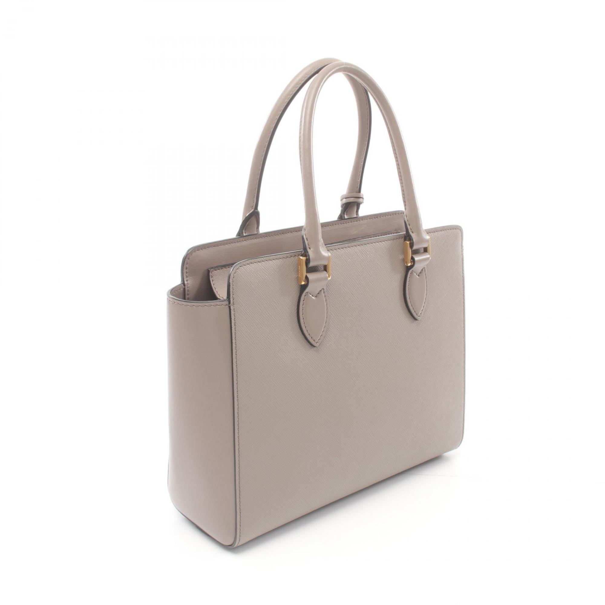 PRADA SAFFIANO + SOFT C Handbag Bag Saffiano Leather Women's Beige 1BA113