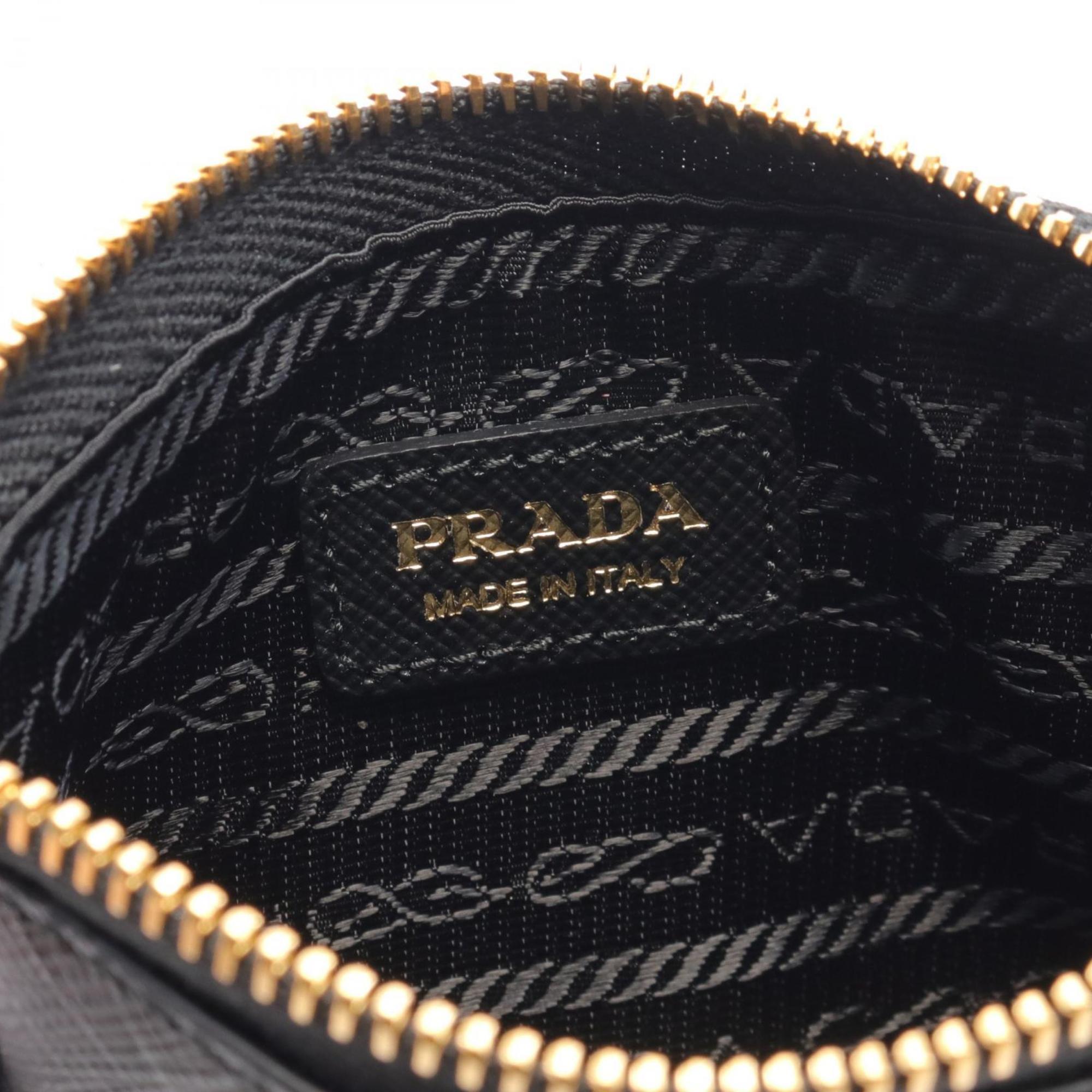 PRADA Wallet/Coin Case Wallet Saffiano Leather Women's Black 1MB047QHHF0002