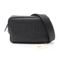 FENDI Medium Embossed Camera Case Shoulder Bag Leather Men's Black 7M0286AMACF0GXN