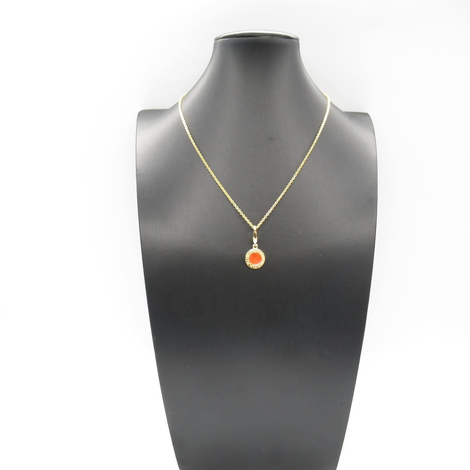 BVLGARI Coral Necklace K18 (Yellow Gold) Ladies Orange