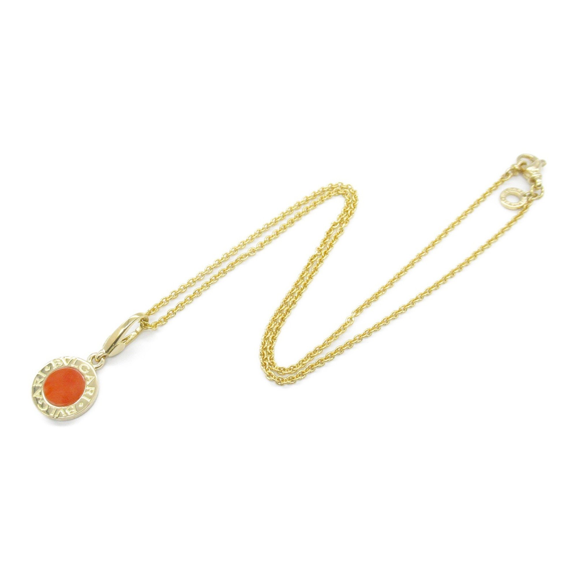 BVLGARI Coral Necklace K18 (Yellow Gold) Ladies Orange