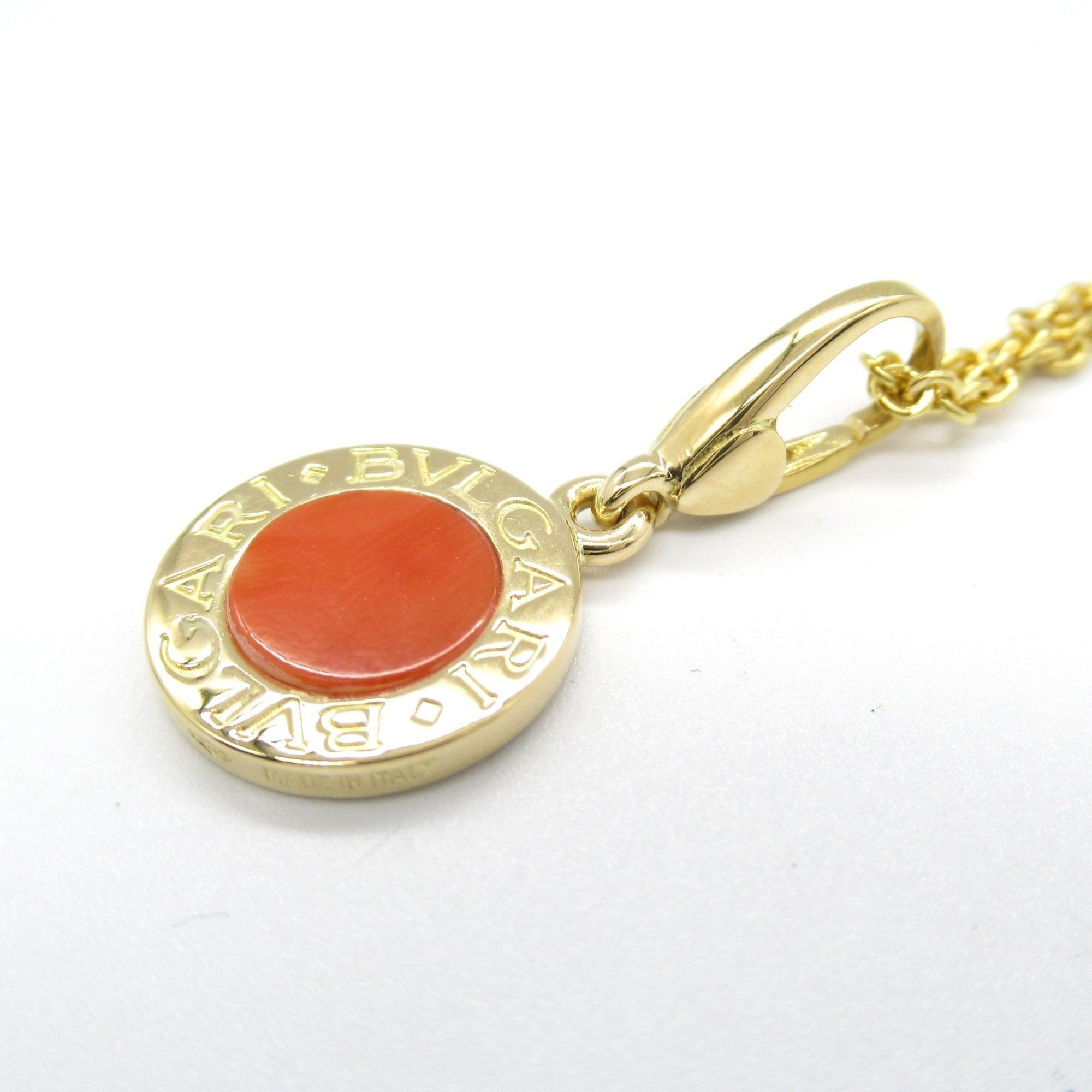 BVLGARI Coral Necklace K18 (Yellow Gold) Ladies Orange