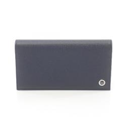 BVLGARI MAN Bi-fold Long Wallet Leather Men's Navy 286057