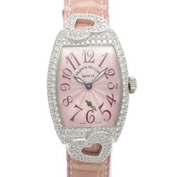 FRANCK MULLER Tono Curvex Coo Wristwatch K18WG (White Gold) Diamond Leather Ladies Pink 1750 S6 HJ