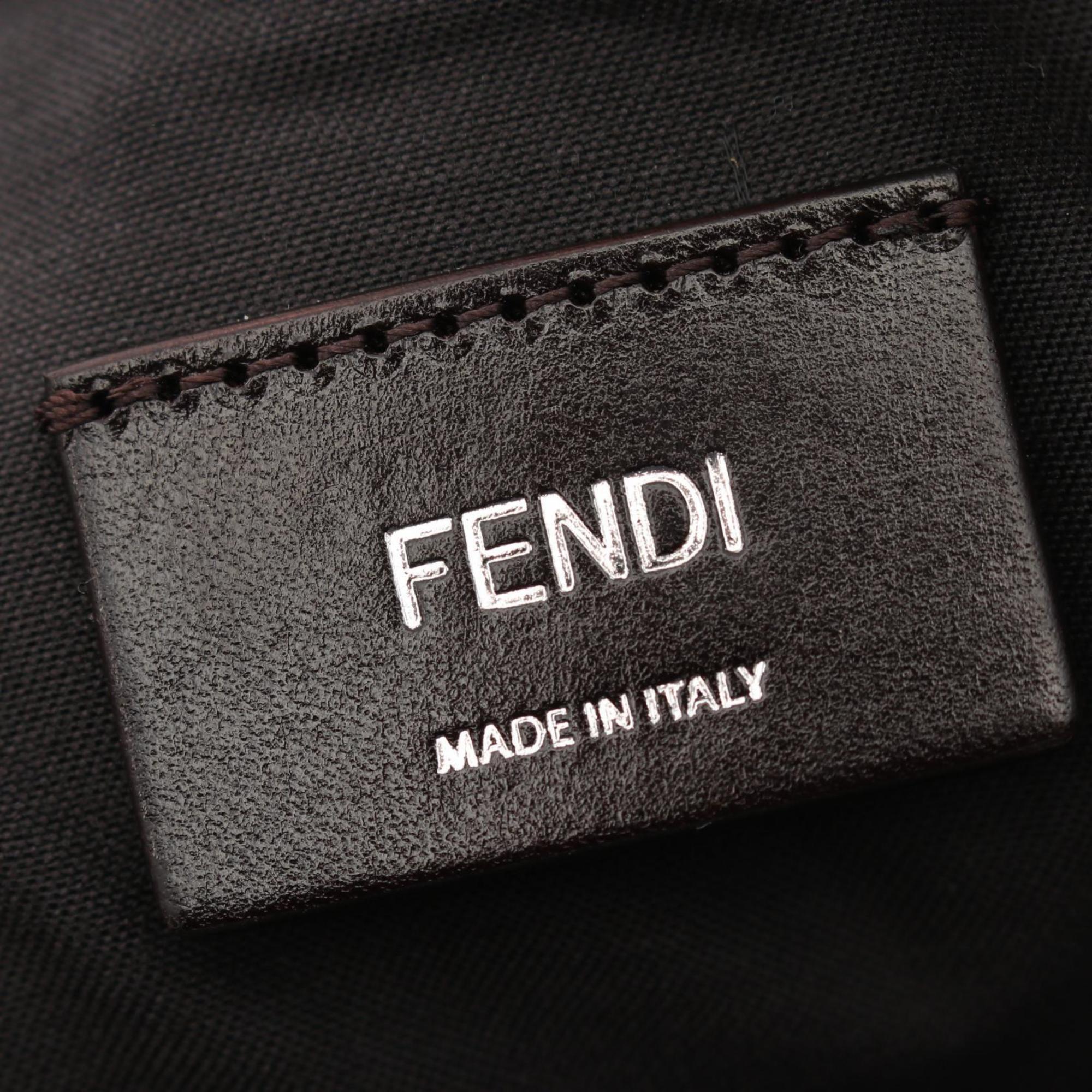 FENDI Zucca Boston Bag, Coated Canvas, Leather, Men's, Women's, Brown, Black, 7VV161AFCBF19KW