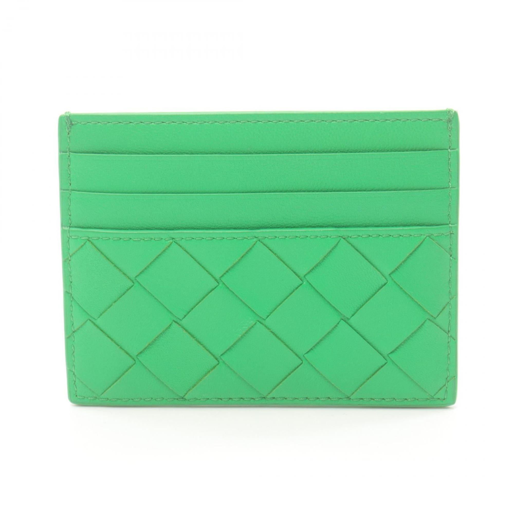 BOTTEGA VENETA Intrecciato Business Card Holder/Card Case Leather Men's Green