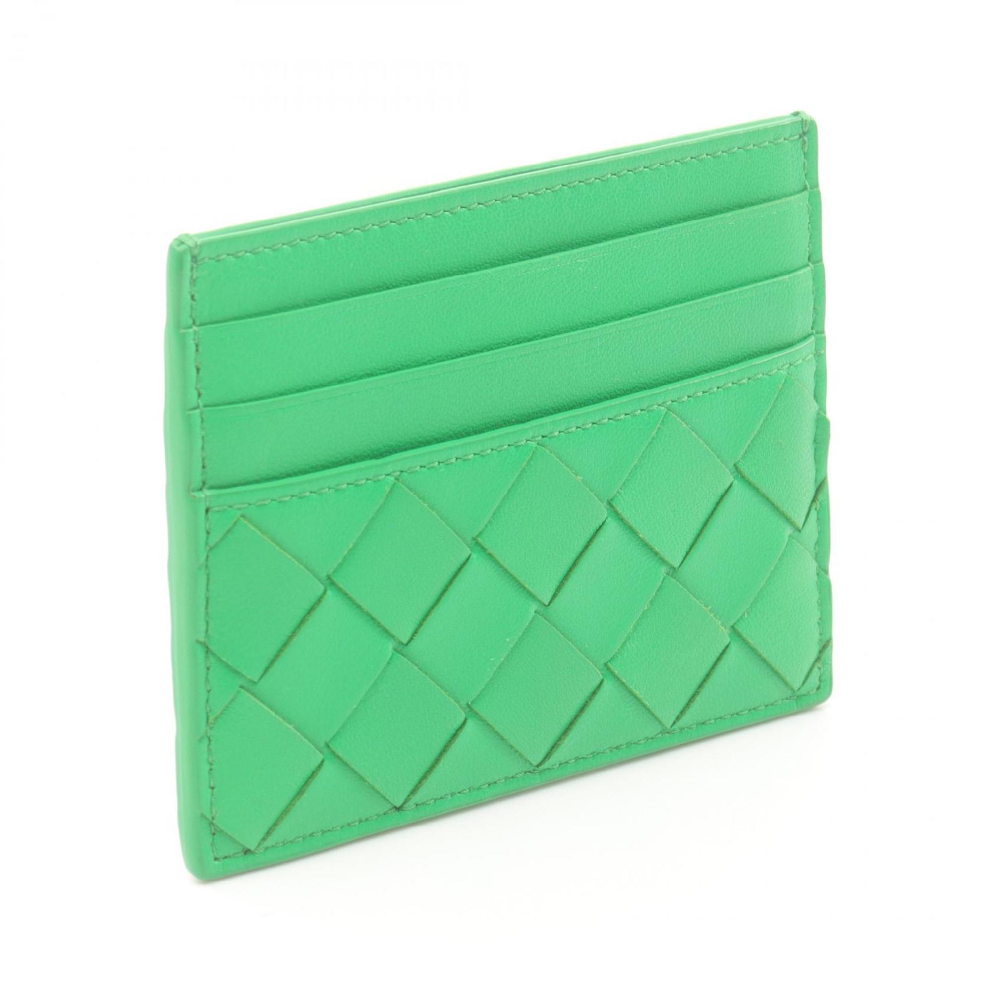 BOTTEGA VENETA Intrecciato Business Card Holder/Card Case Leather Men's Green