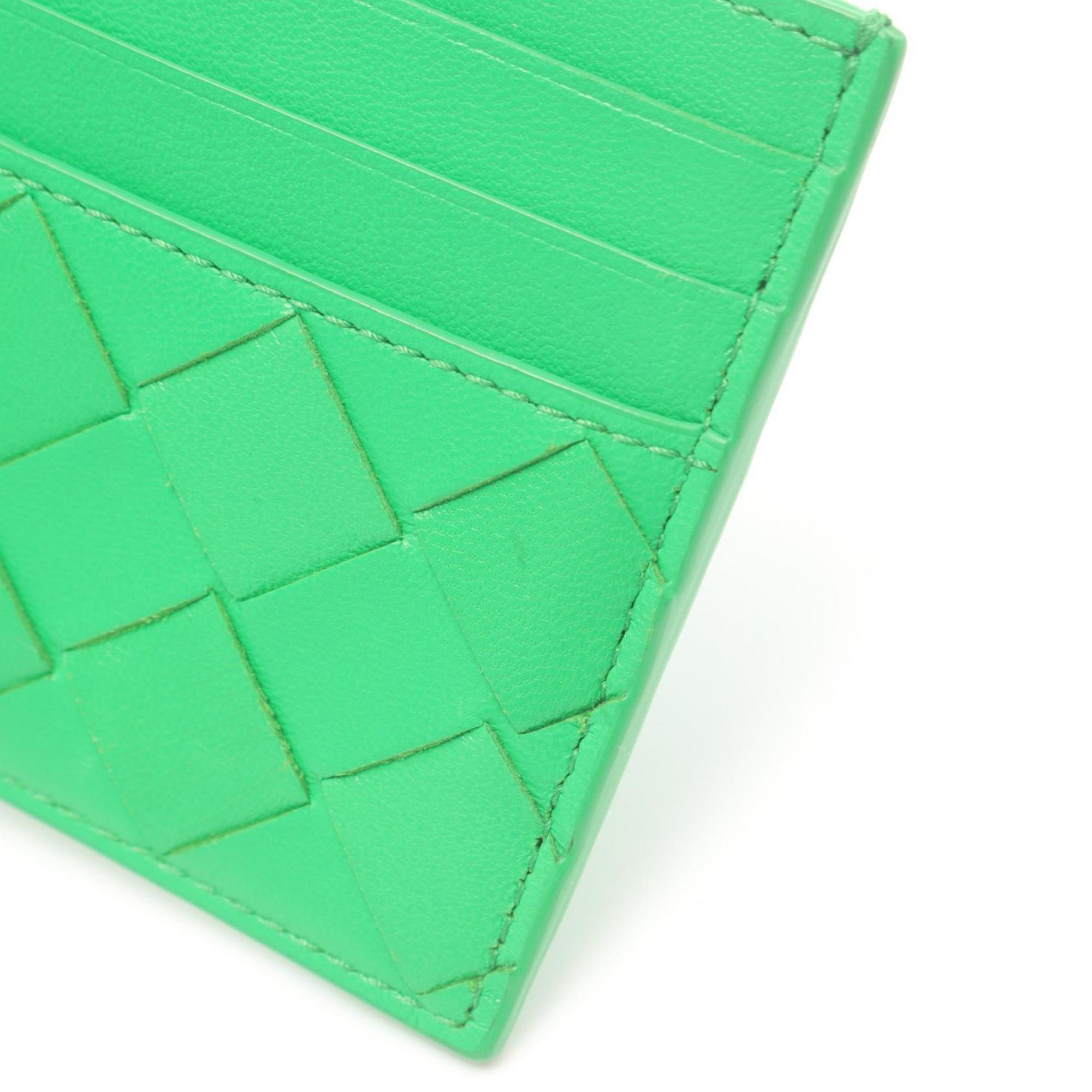 BOTTEGA VENETA Intrecciato Business Card Holder/Card Case Leather Men's Green