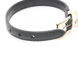 PRADA Triangle Bracelet GP (Gold Plated) Saffiano Leather Women's Black 1IB351053F0002