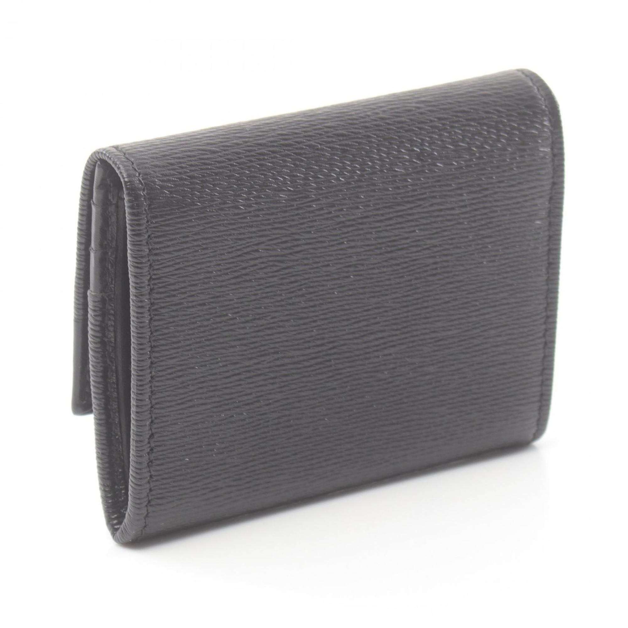 BVLGARI Wallet/Coin Case Leather Wallet Men's Black 282856BLK