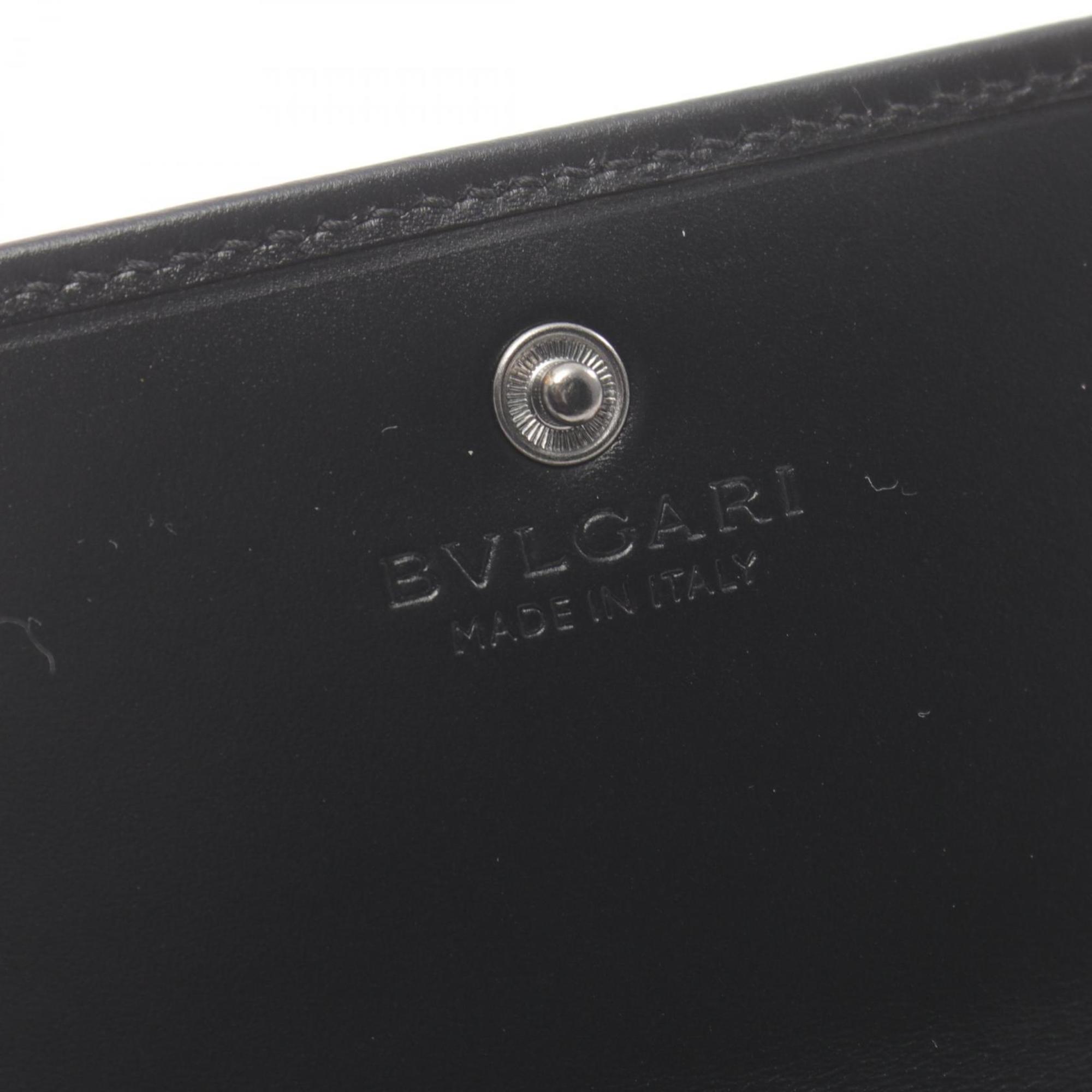 BVLGARI Wallet/Coin Case Leather Wallet Men's Black 282856BLK