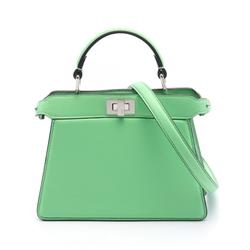 FENDI Peekaboo ISeeU Handbag Bag Leather Women's Green 8BN335 ABVE