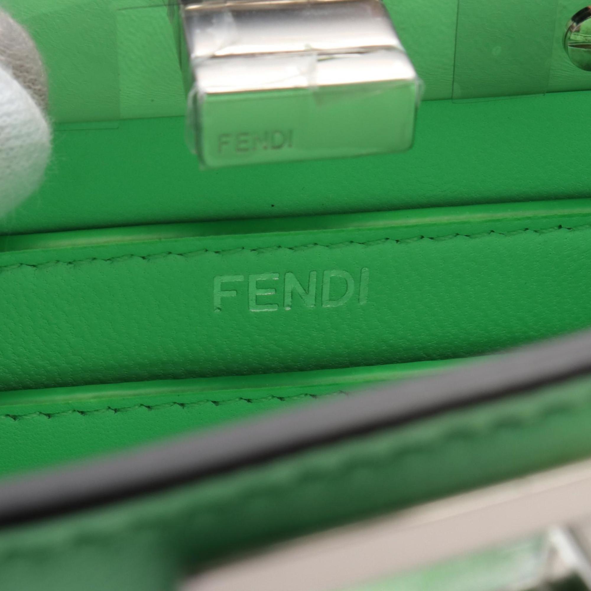 FENDI Peekaboo ISeeU Handbag Bag Leather Women's Green 8BN335 ABVE