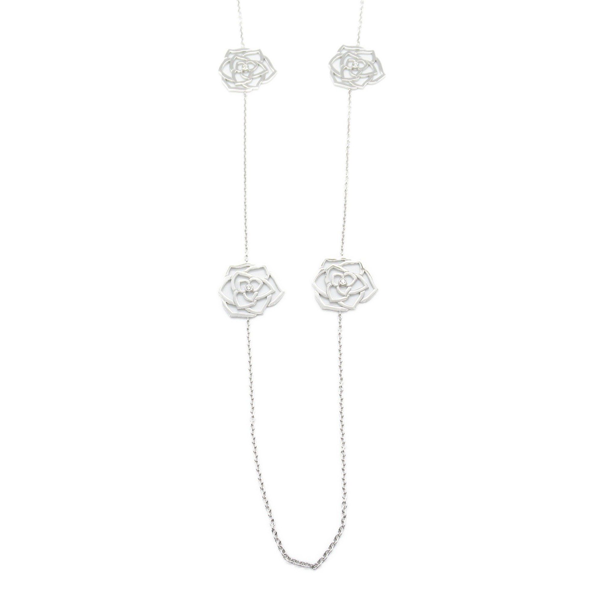 Piaget Rose Long Necklace K18WG (White Gold) Diamond Women's Clear