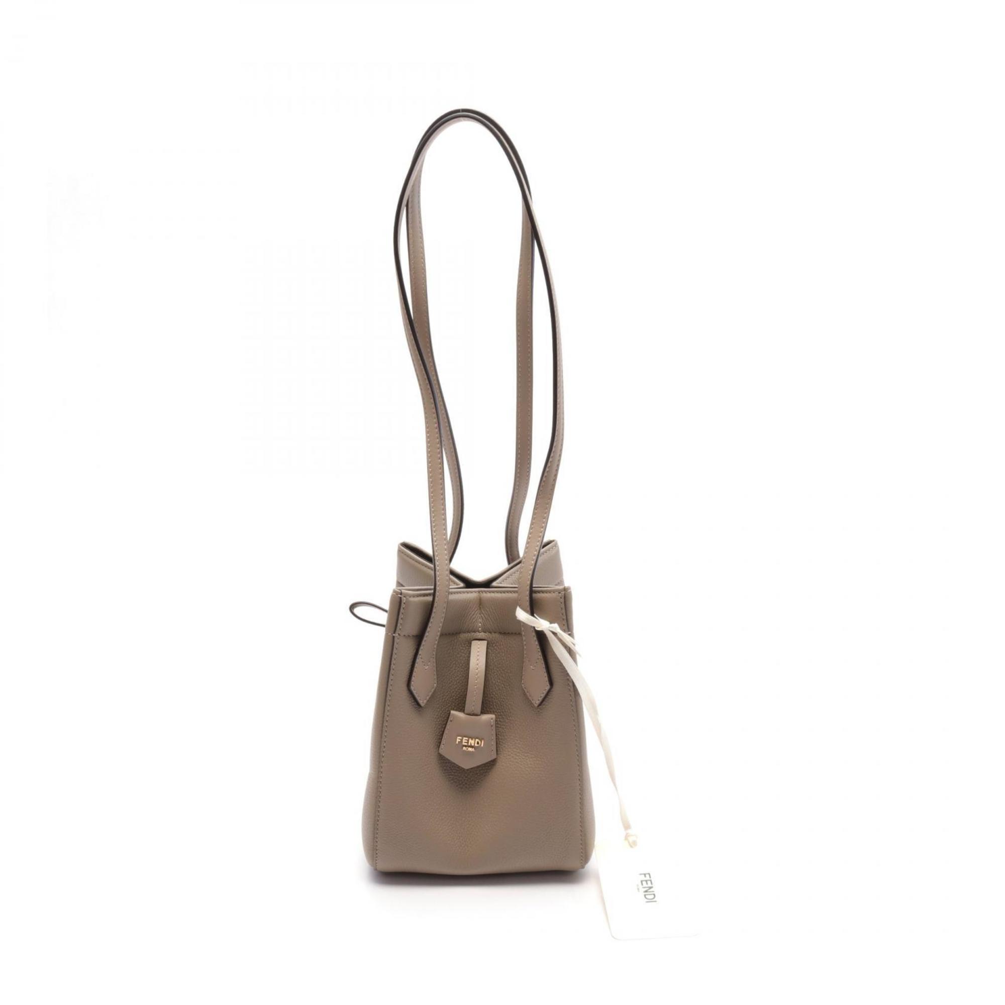 FENDI ORIGAMI MINI shoulder bag, leather, women's, beige, 8BS083APZAF11WS