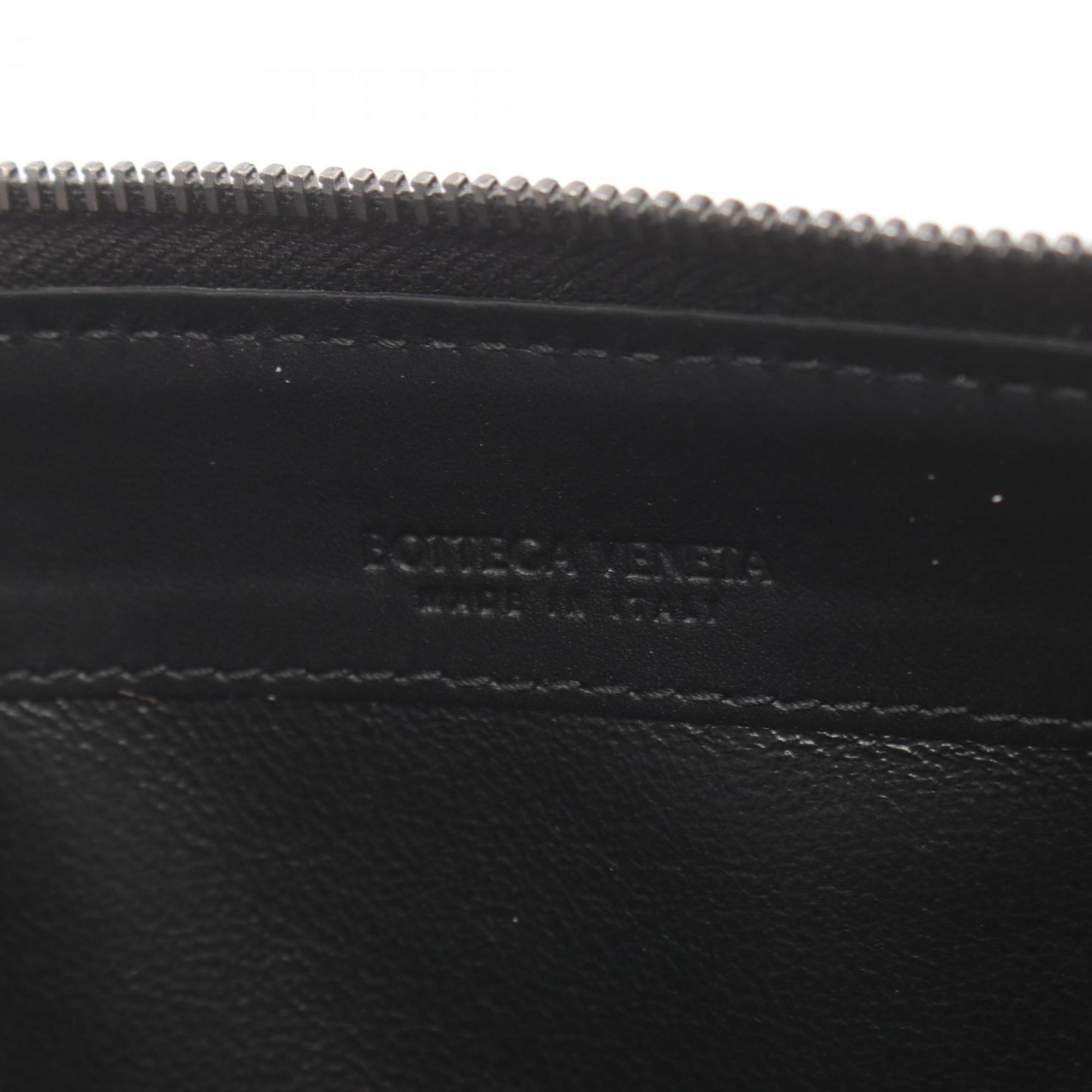 BOTTEGA VENETA Intrecciato Round Long Wallet Leather Men's Women's Black 510643V46511000