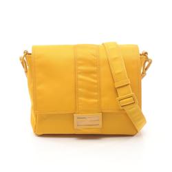 FENDI Baguette Messenger Bag Bucket Shoulder Nylon Women's Yellow 7VA537