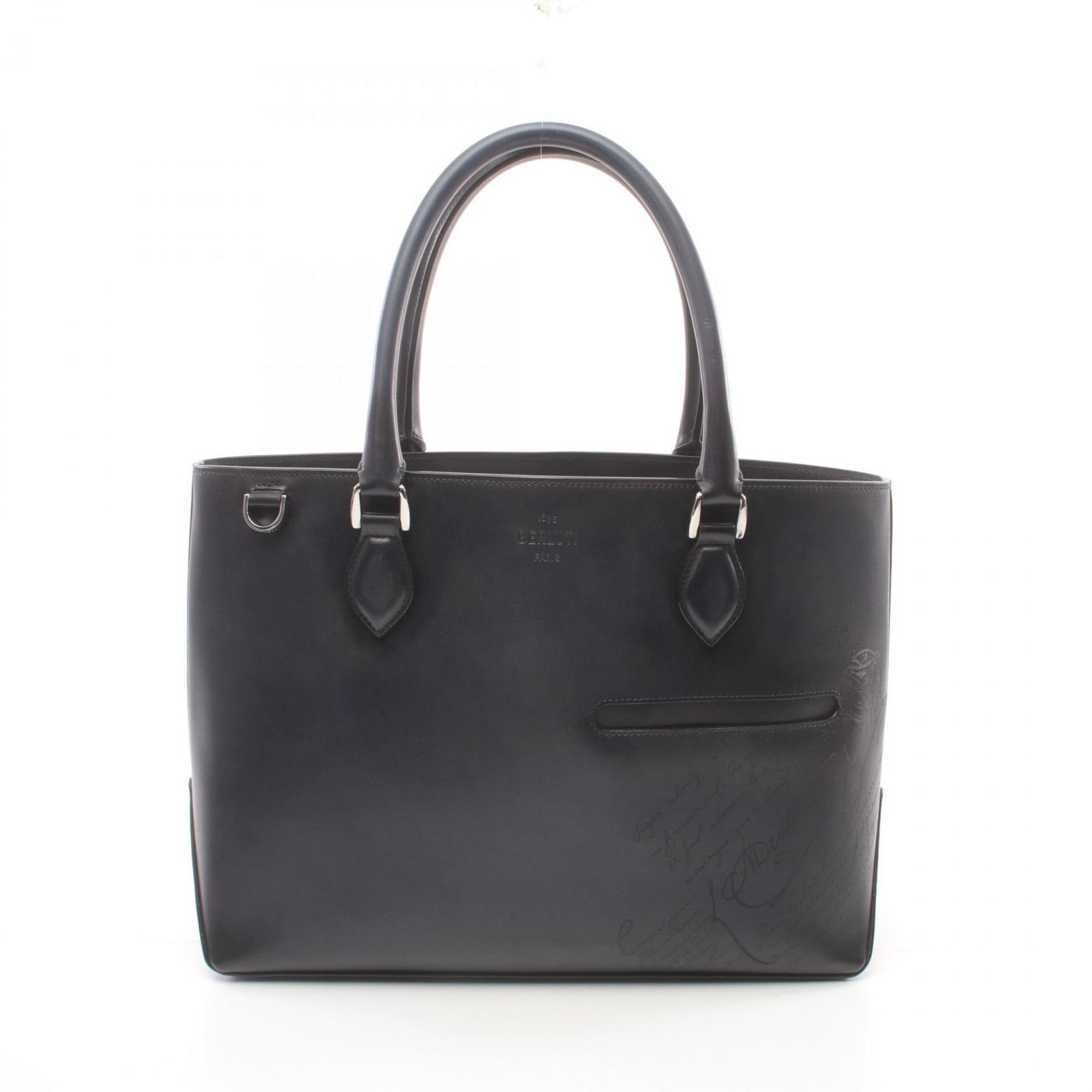 Berluti Toujours Tote Bag Leather Women's Navy