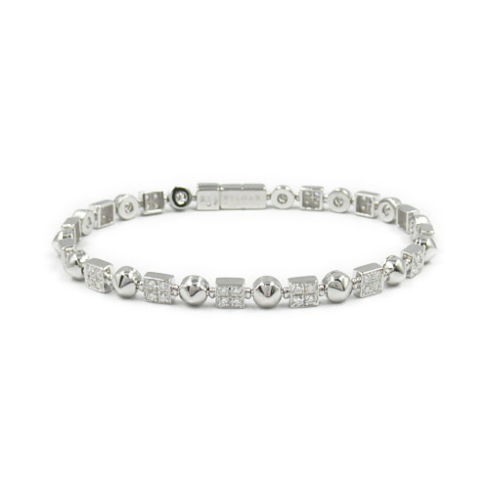 BVLGARI Lucia Bracelet, K18WG (White Gold), Diamond, Women's, Clear