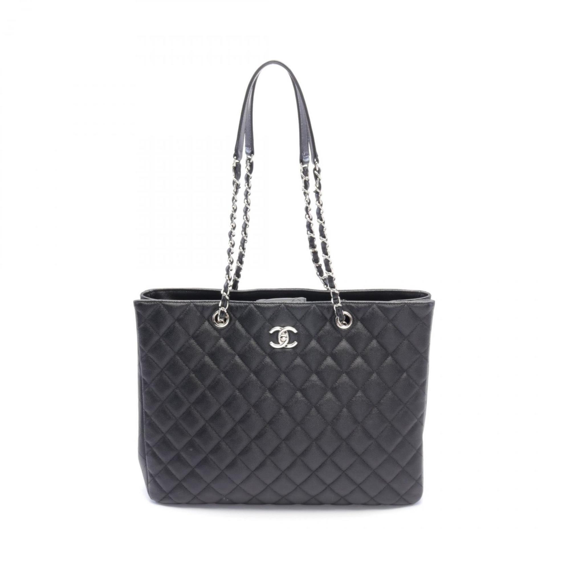 CHANEL Matelasse Large Bag Tote Caviar Skin (Grained Calf) Women's Black 91046