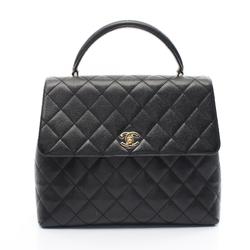 CHANEL Matelasse Handbag Bag Caviar Skin (Grained Calf) Women's Black A12397