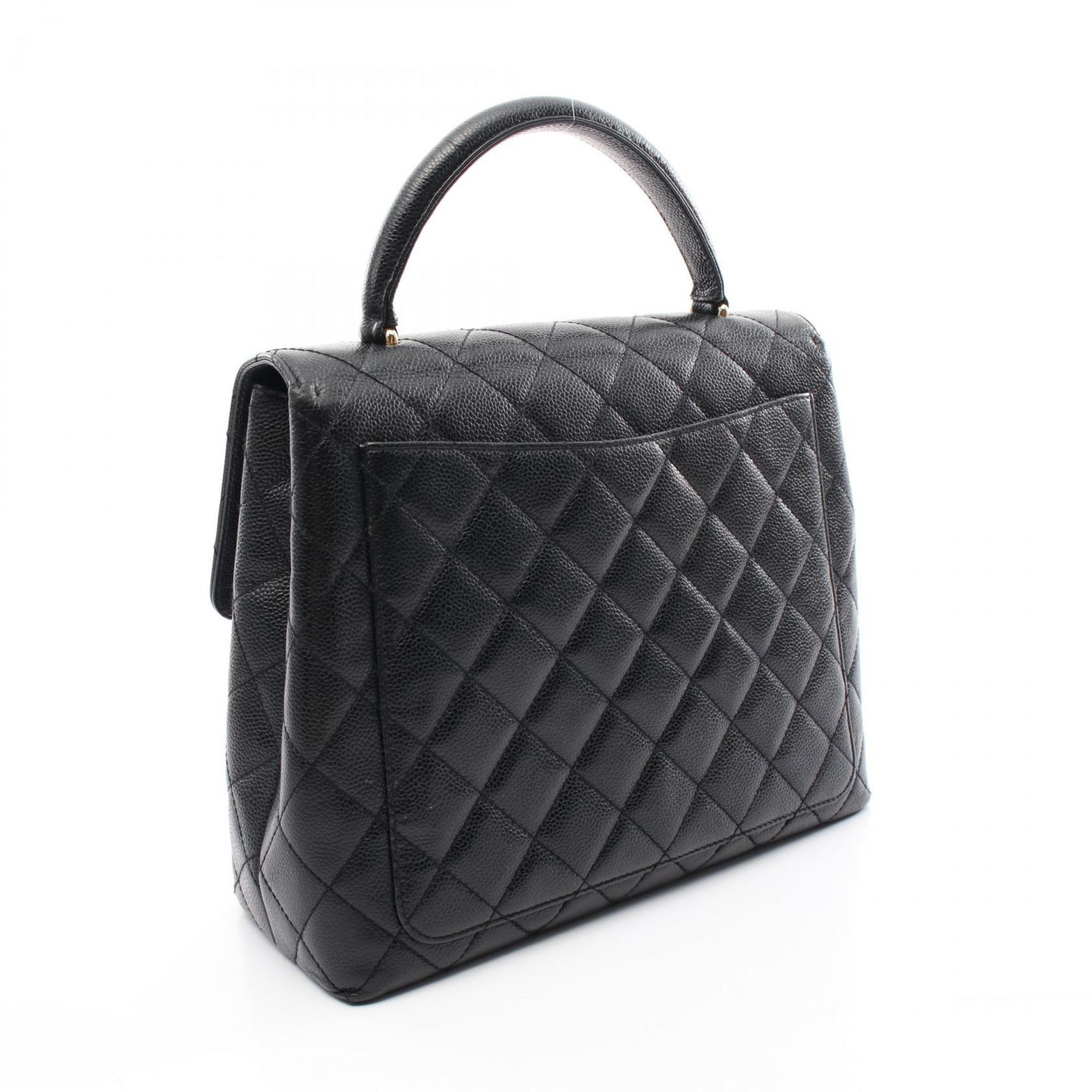 CHANEL Matelasse Handbag Bag Caviar Skin (Grained Calf) Women's Black A12397