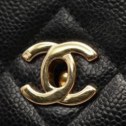 CHANEL Matelasse Handbag Bag Caviar Skin (Grained Calf) Women's Black A12397