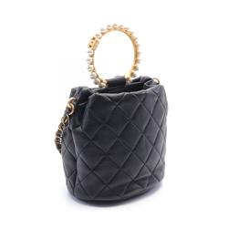 CHANEL Matelasse Shoulder Bag Leather Women's Black AS2608