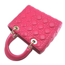 Christian Dior Lady Women's Handbag Lambskin Pink