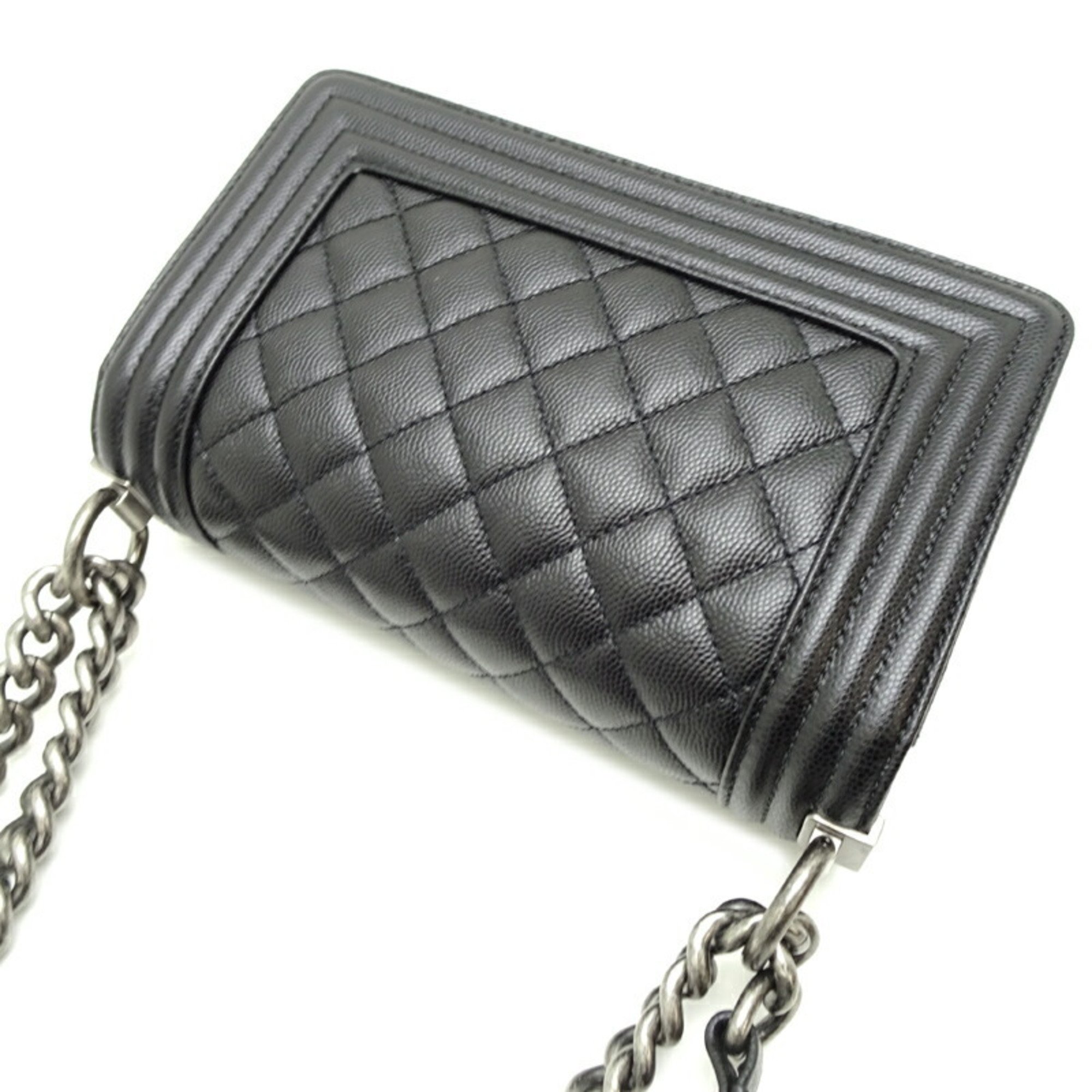 Chanel Boy Women's Shoulder Bag A67085 Caviar Skin Black