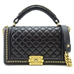 Chanel Boy 25 Women's Handbag Lambskin Black