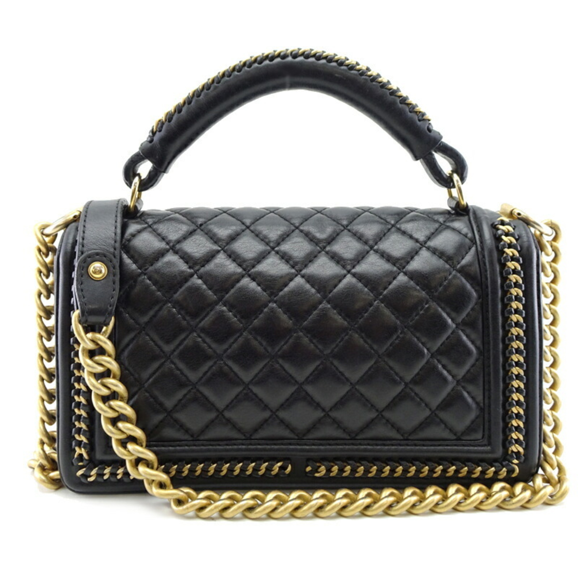 Chanel Boy 25 Women's Handbag Lambskin Black