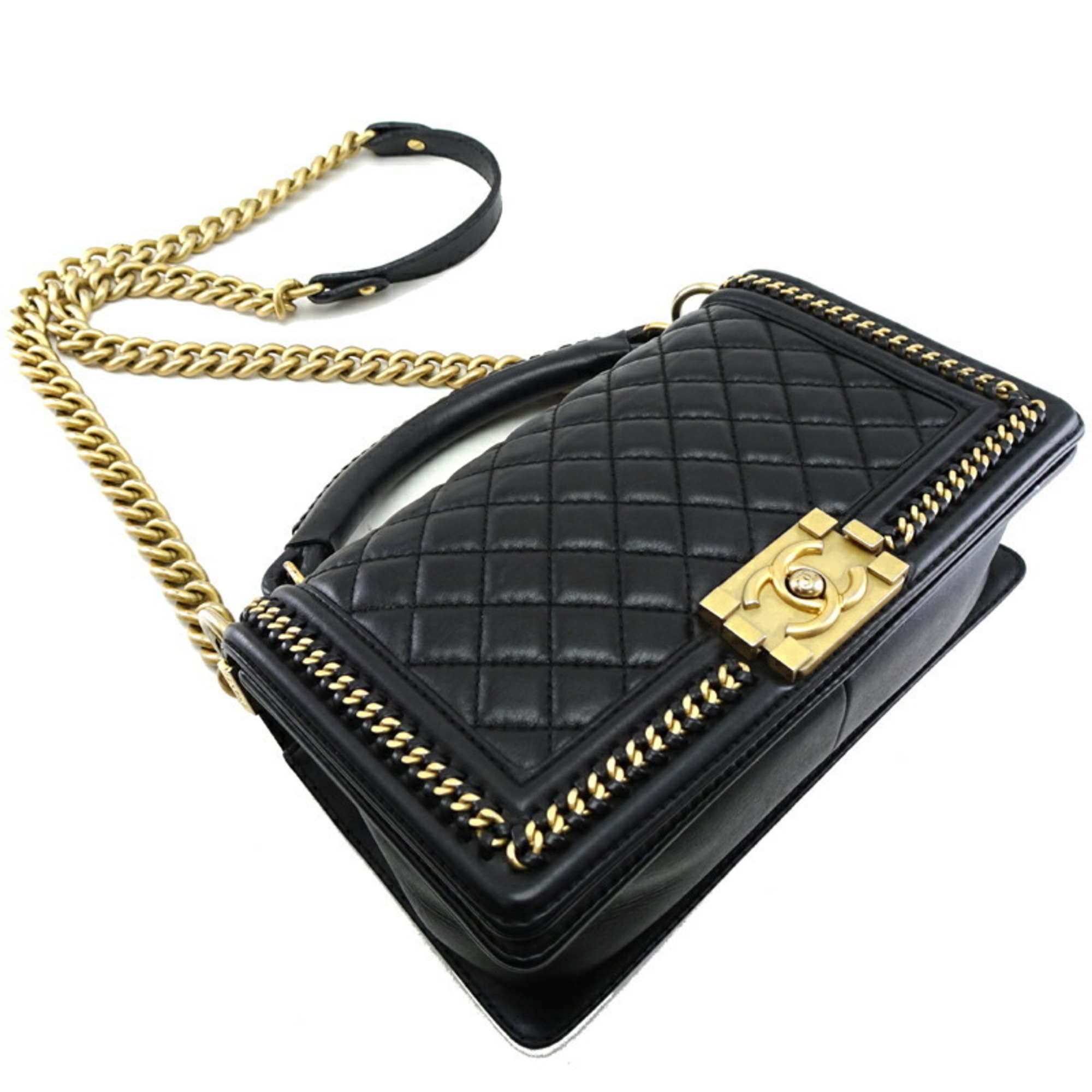 Chanel Boy 25 Women's Handbag Lambskin Black