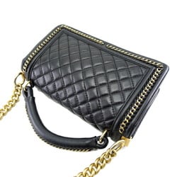 Chanel Boy 25 Women's Handbag Lambskin Black