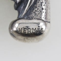 Hermes Zebra Choker, x Leather, Silver/Brown, Approx. 46g, Zebra, Unisex