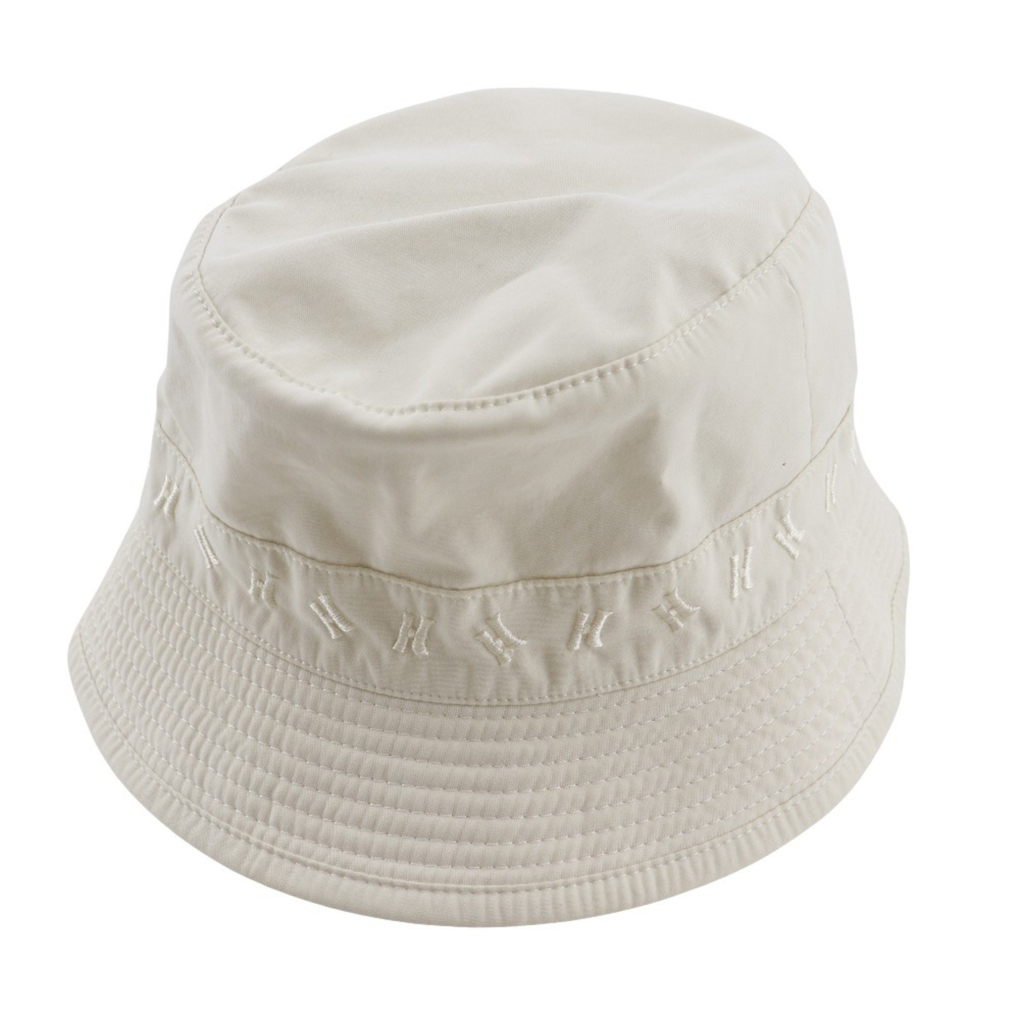 HERMES Bucket Hat H Embroidery Polyester x Nylon Off-White Women's