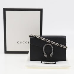 GUCCI Dionysus Chain Coin Purse Case Wallet Tiger Head 574930 Calf Black Snap Button Unisex