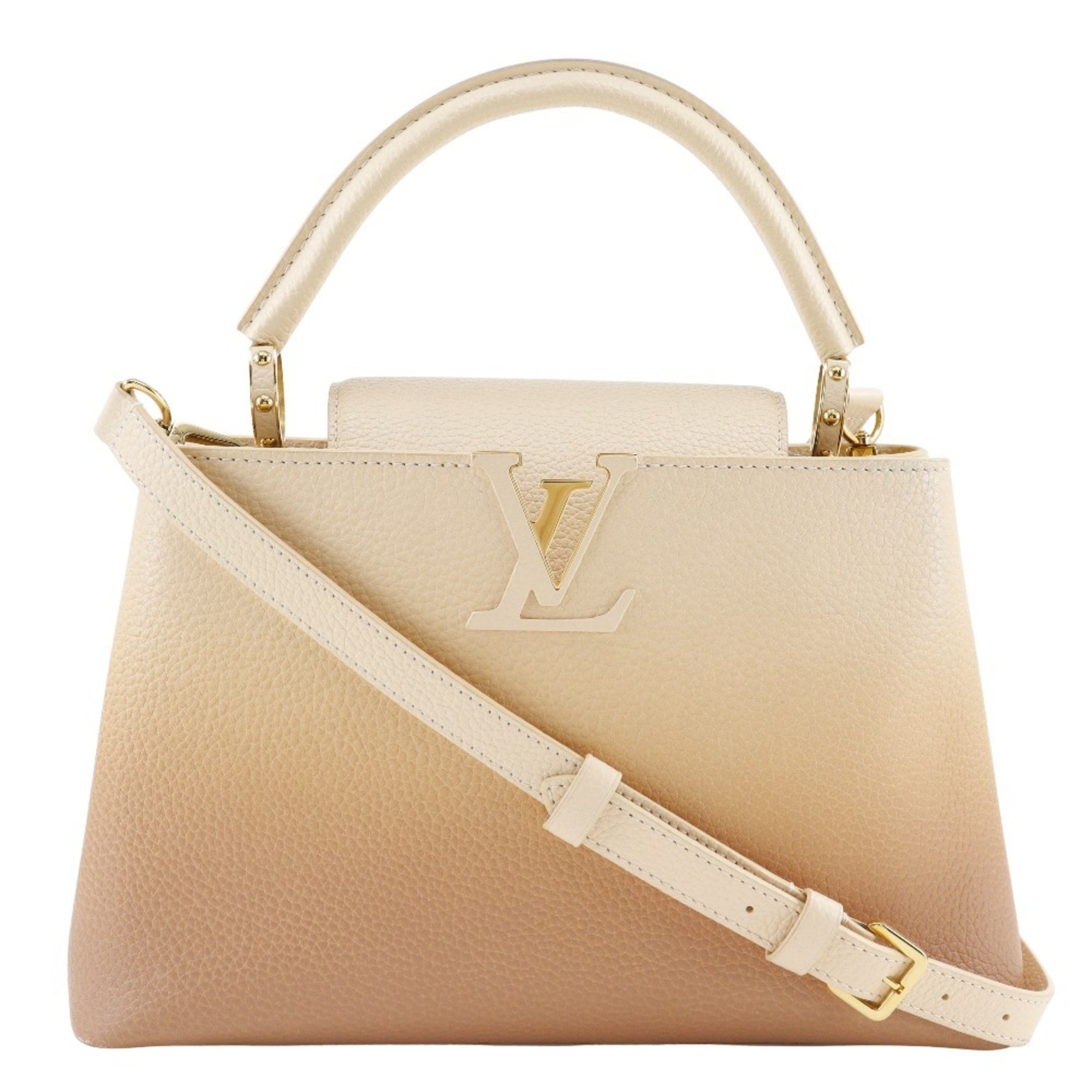 LOUIS VUITTON Capusine PM Handbag Shoulder M53250 x Taurillon Leather 2019 Beige Gradient TR1129 2way A5 Flap Women's