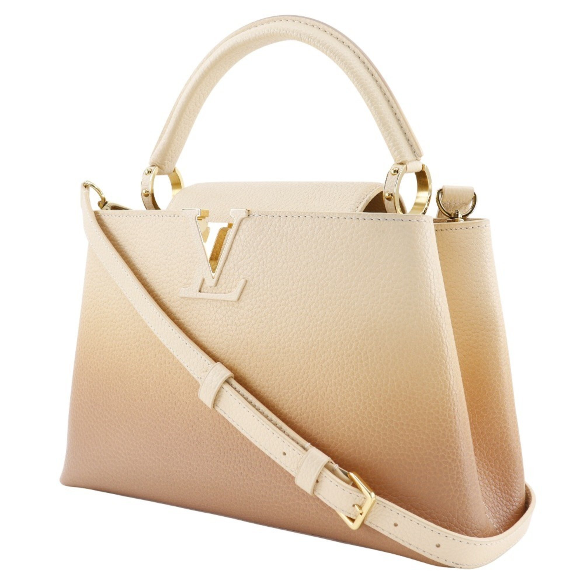 LOUIS VUITTON Capusine PM Handbag Shoulder M53250 x Taurillon Leather 2019 Beige Gradient TR1129 2way A5 Flap Women's