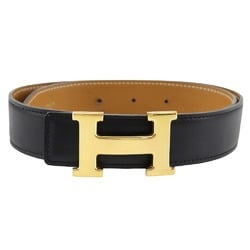 HERMES H Belt Constance Reversible Box Calf 1997 Black / □A Women's