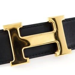 HERMES H Belt Constance Reversible Box Calf 1997 Black / □A Women's