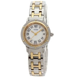 Hermes CP1.220 Clipper Classic Nacré Watch Stainless Steel SSxGP Ladies HERMES