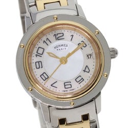 Hermes CP1.220 Clipper Classic Nacré Watch Stainless Steel SSxGP Ladies HERMES